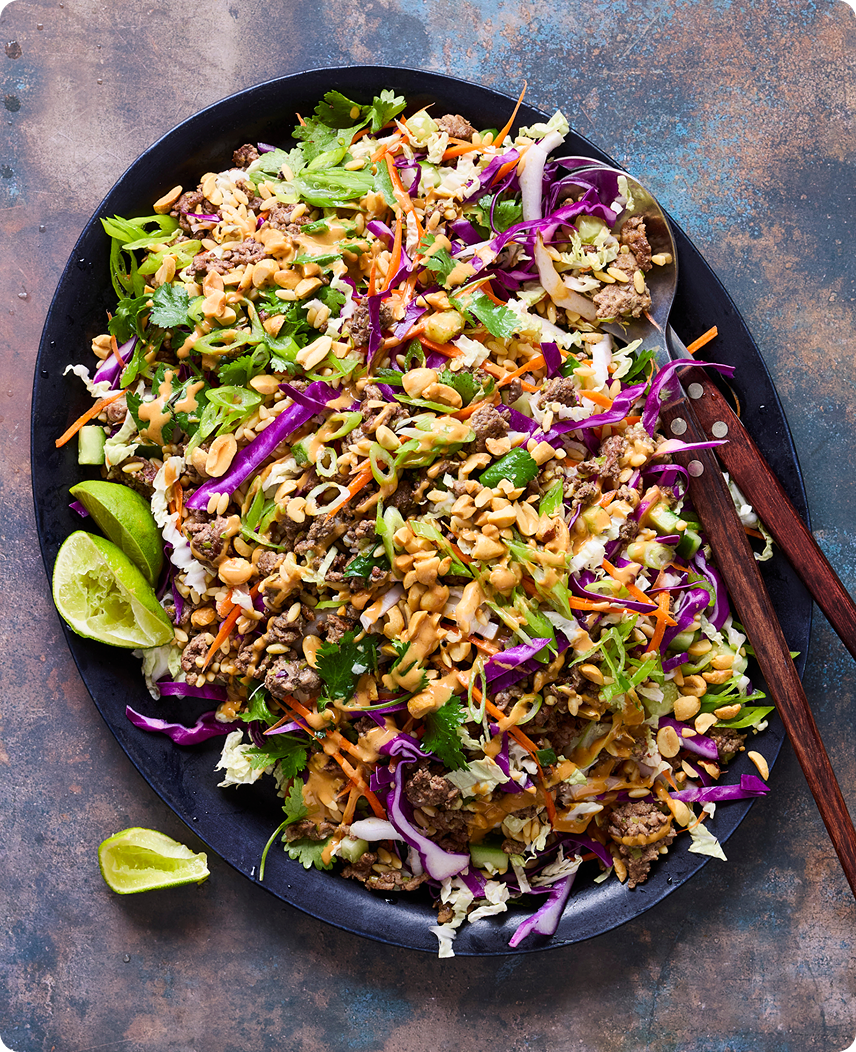 shredhappens - Peanut Sauce Beef Rice Salad Recipe