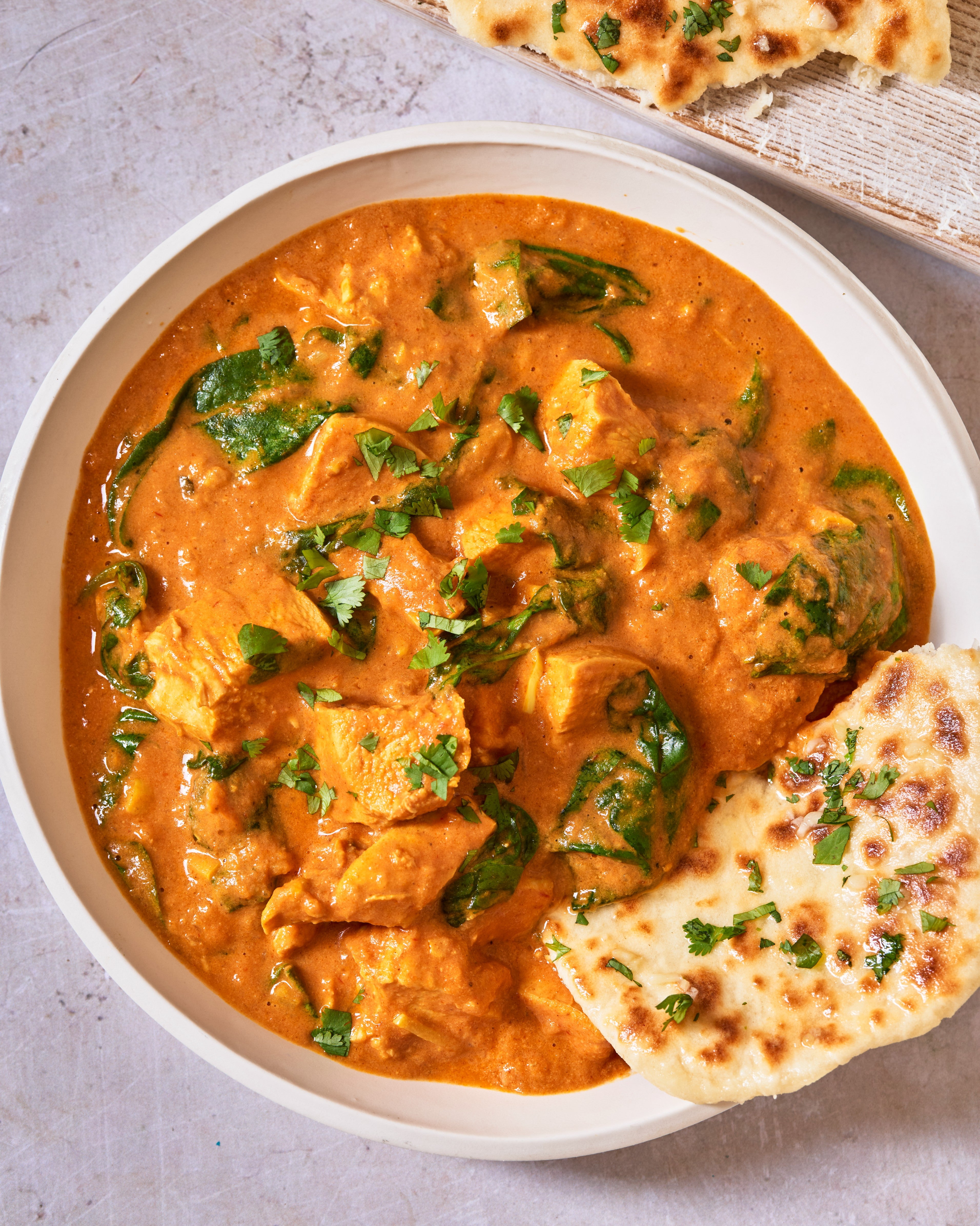 Slow Cooker Butter Chicken with Protein Naan