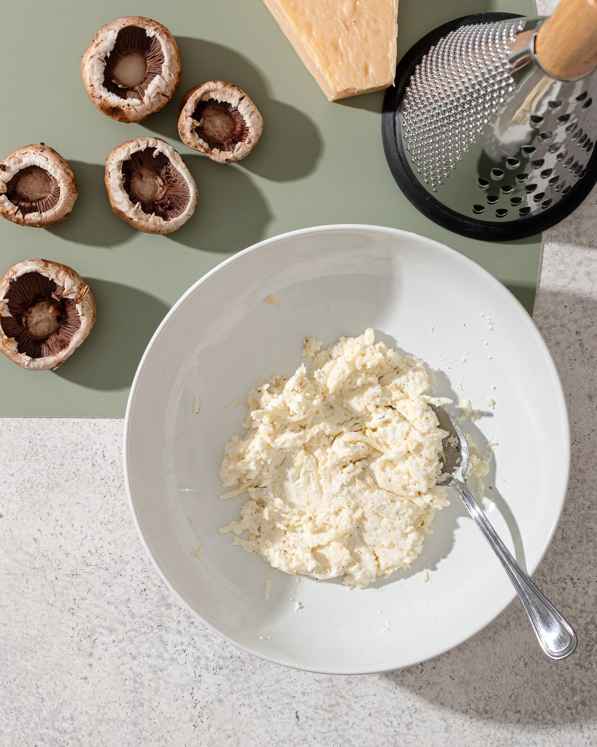 Ricotta cheese mixture for stuffed mushrooms with ricotta recipe.