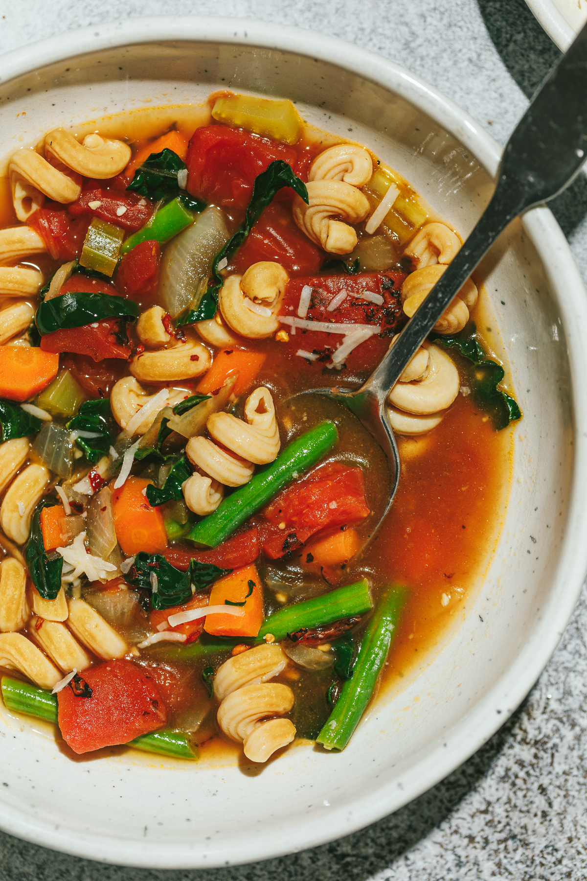 close up of high protein vegetable soup
