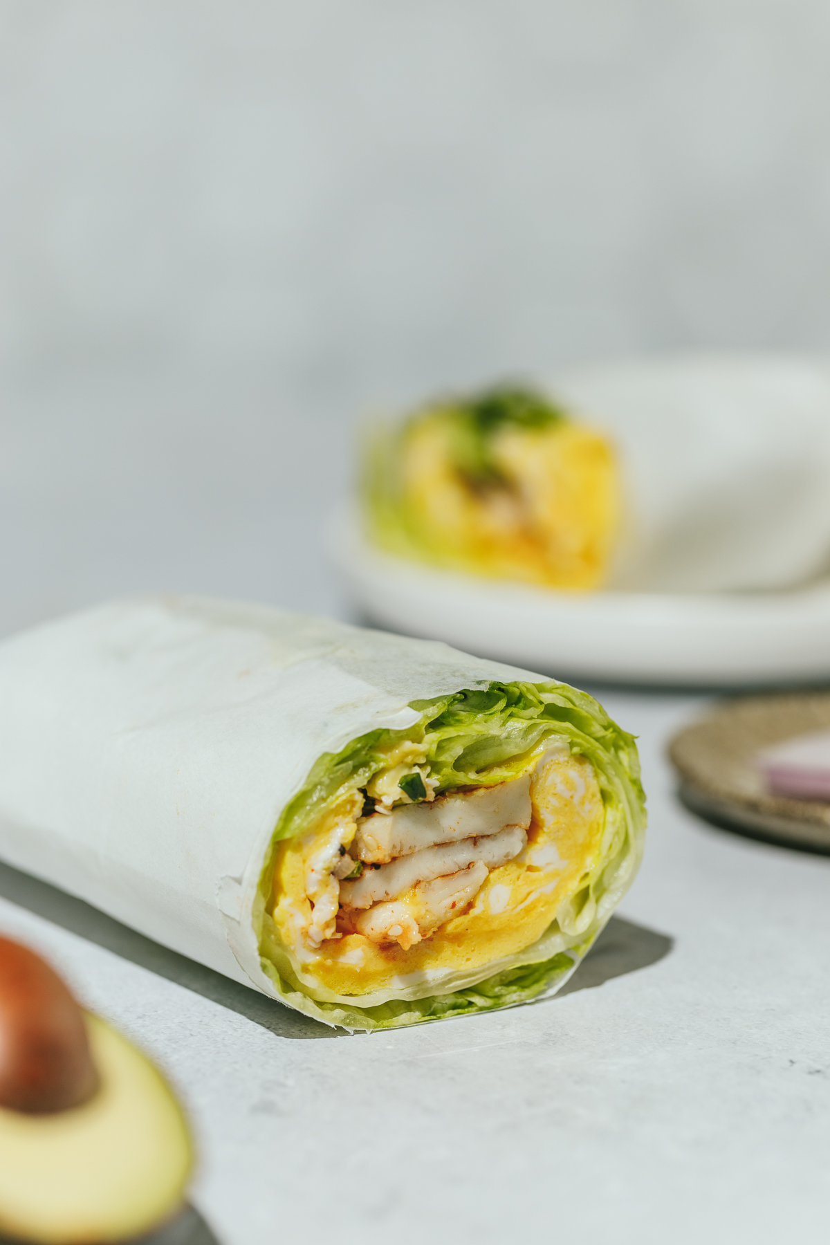 sliced halloumi breakfast wrap