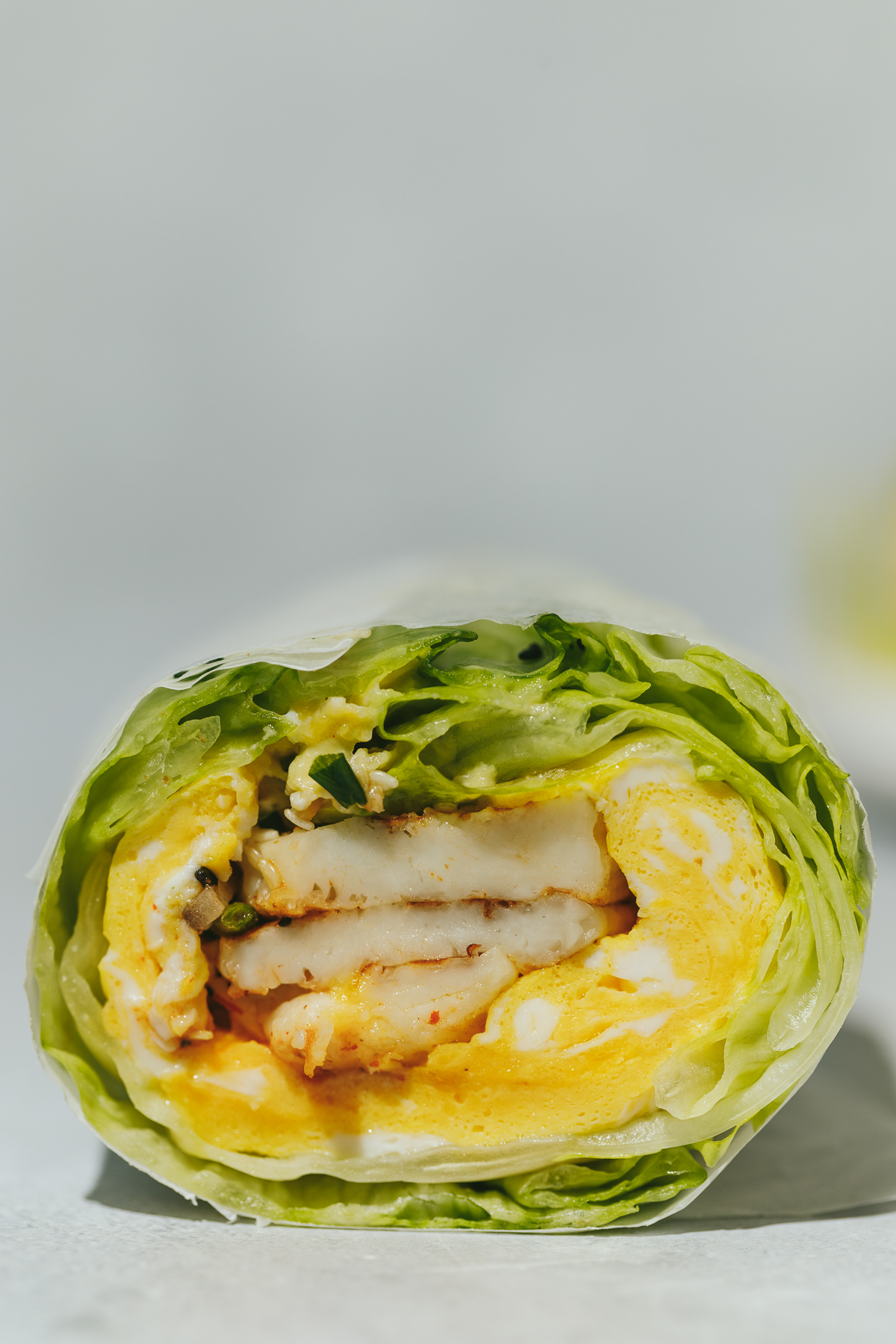 close up of halloumi breakfast wrap