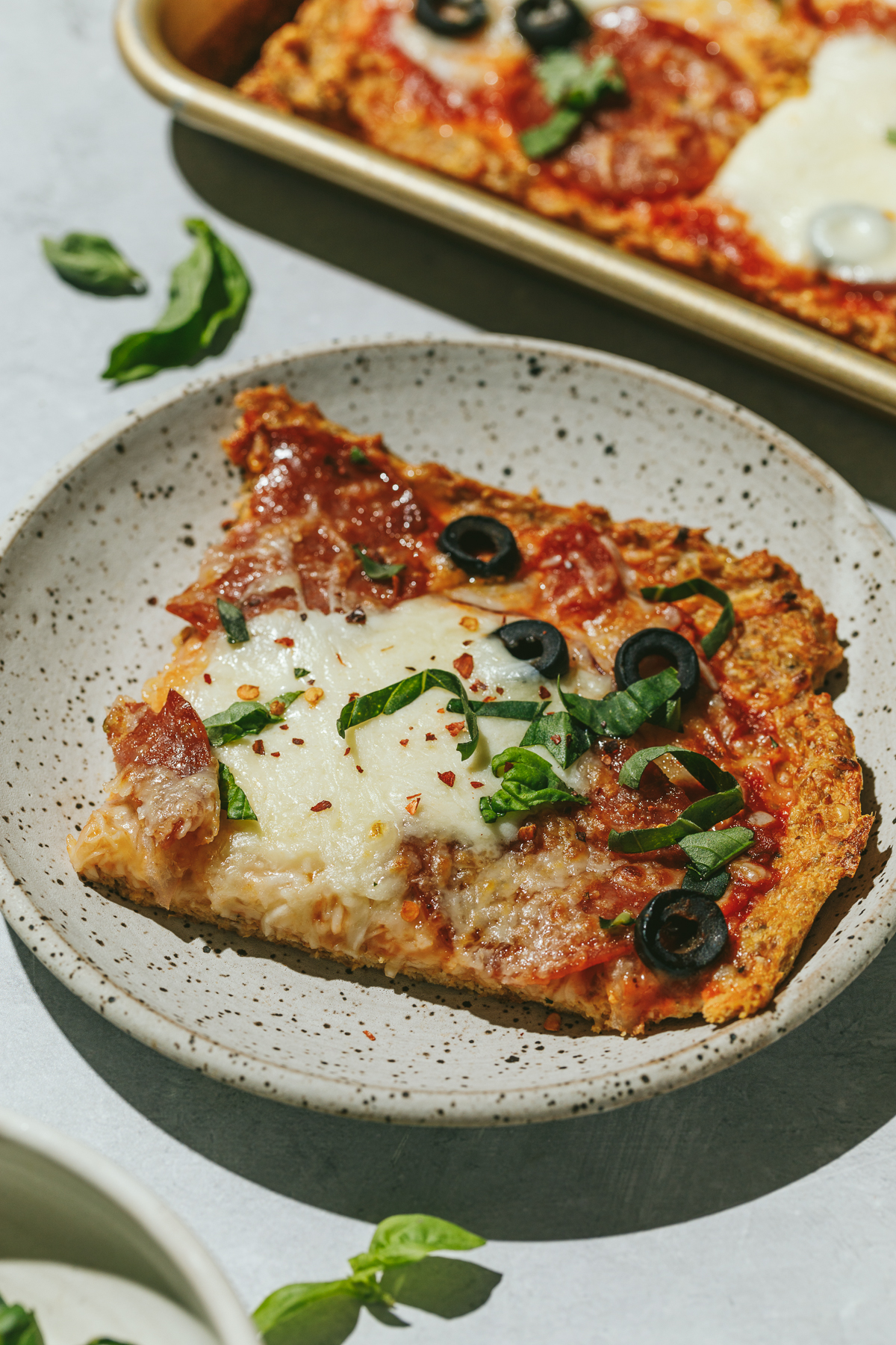 slice of high protein pizza